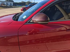 Alfa Romeo Giulia Mirror Covers - Carbon Fiber - Red Carbon - Feroce Carbon Alfa Romeo Giulia Mirror Covers - Carbon Fiber - Red Carbon - Feroce Carbon